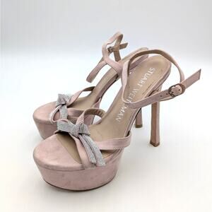 Stuart Weitzman Mega Bow Platform Sandals Women's Pink Size US7.5B EU38